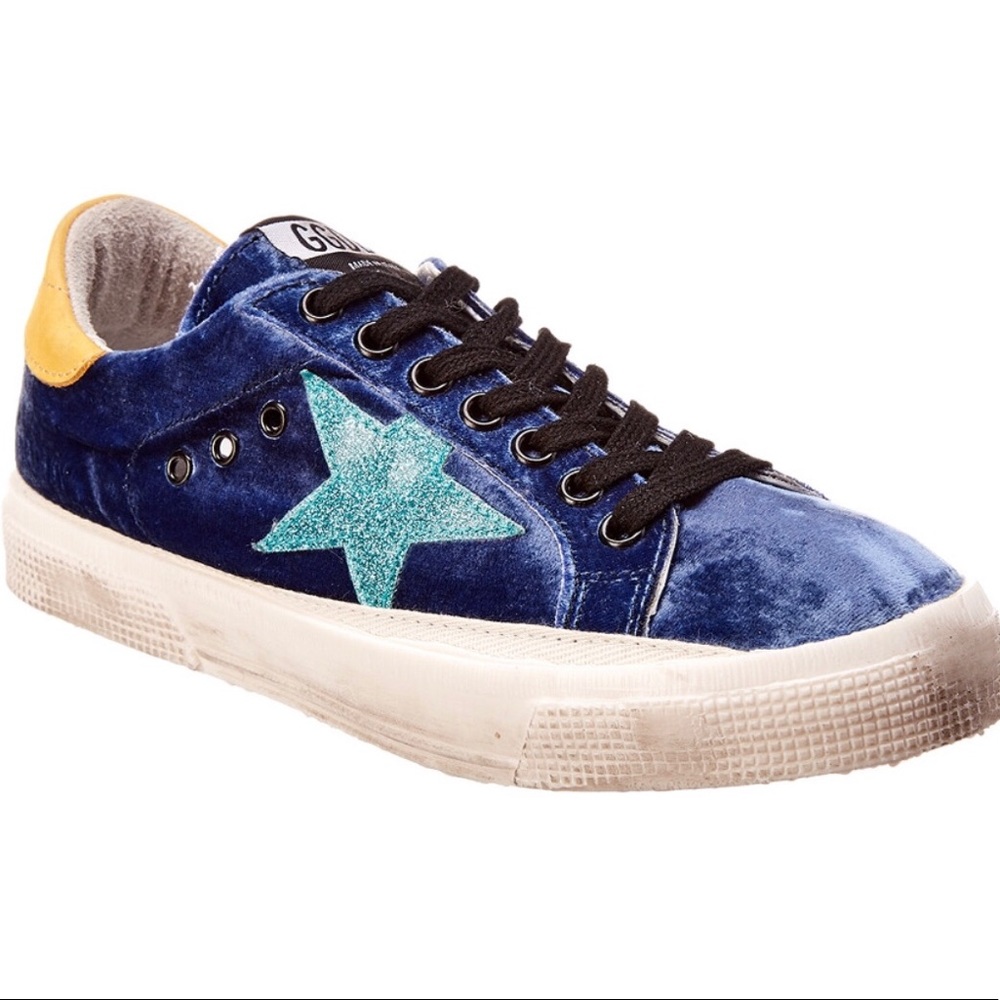 Golden Goose Blue Velvet May Star Sneakers EU 35